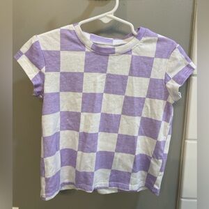 Grayson Social Purple and White Checkered Shirt / Size XS (4-5) / VGUC
